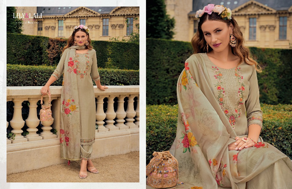 Lily And Lali Khwaish Wholesale Handwork Viscose Silk Kurti With Pant And Dupatta