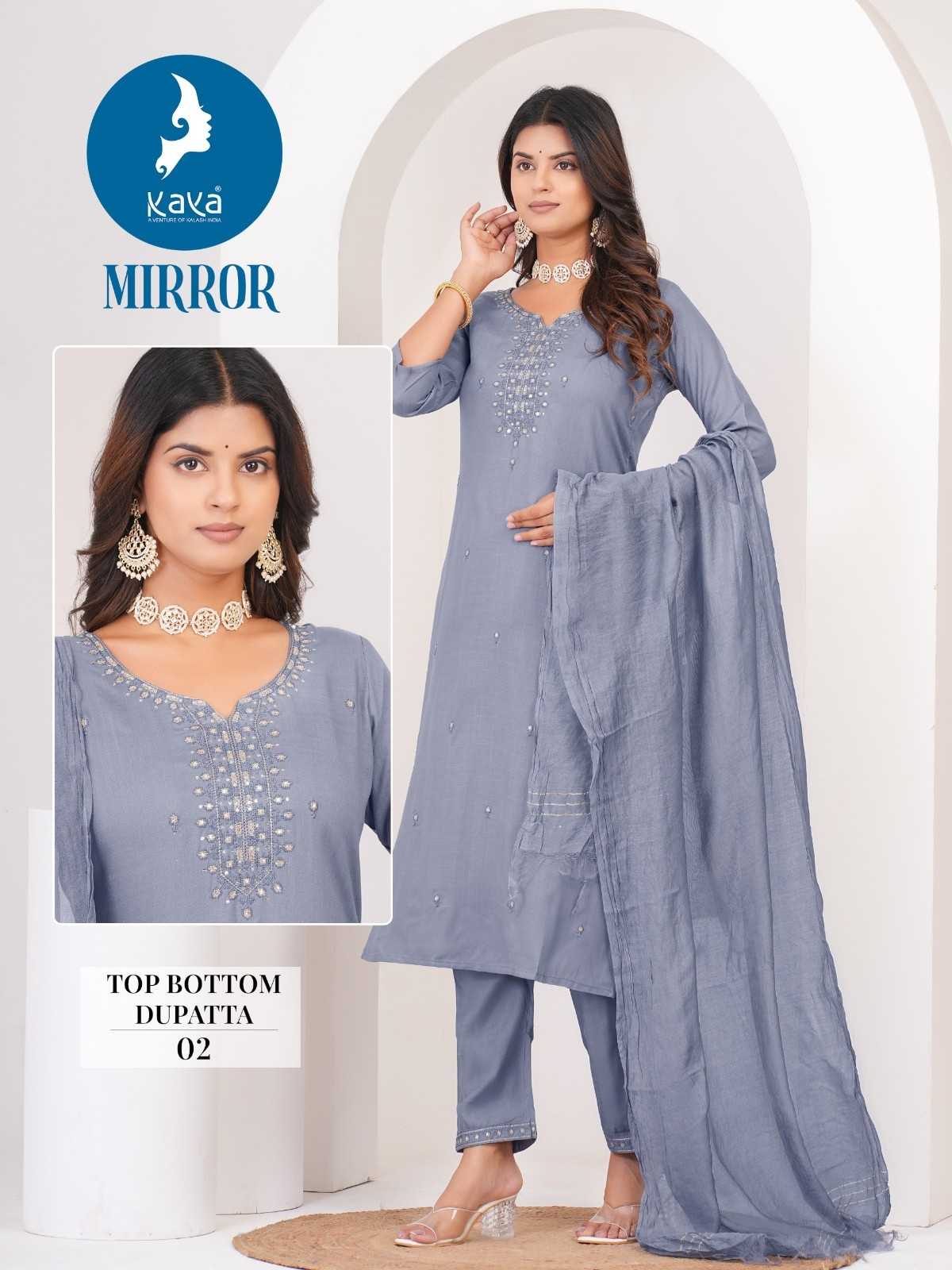 mirror by kaya straight cut readymade rayon salwar suits