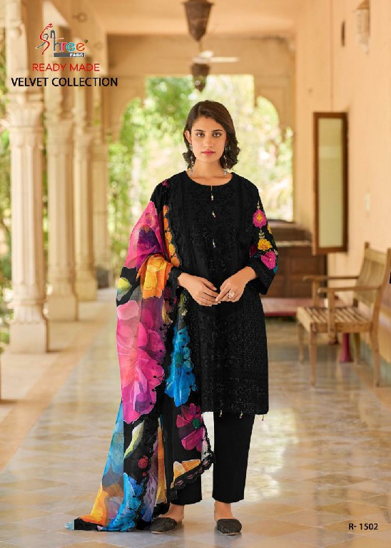 R-1502 by shree fab attractive look velvet readymade 3pcs suits