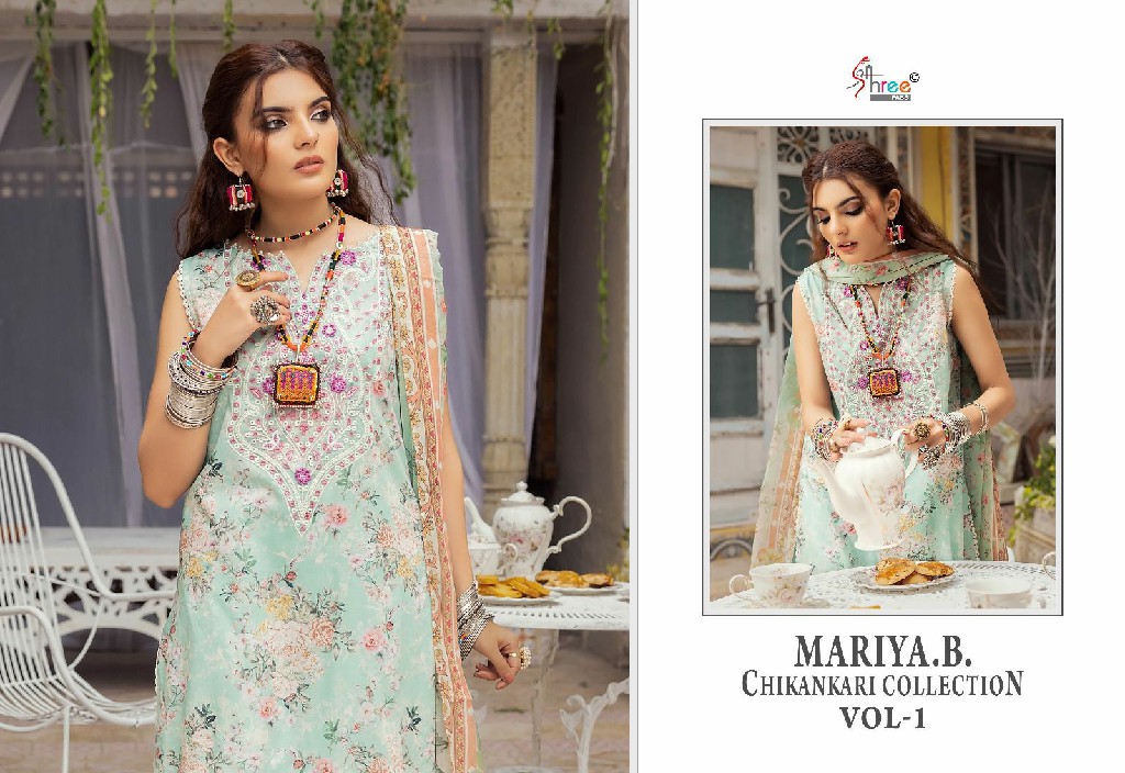 mariya b chikankari collection vol 1 by shree fab cotton pakistani 3pcs suits