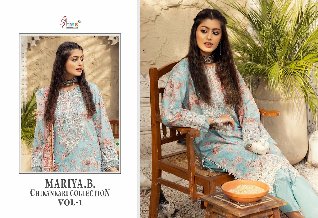 mariya b chikankari collection vol 1 by shree fab cotton pakistani 3pcs suits