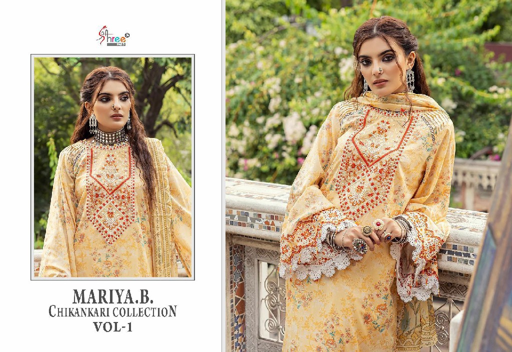 mariya b chikankari collection vol 1 by shree fab cotton pakistani 3pcs suits