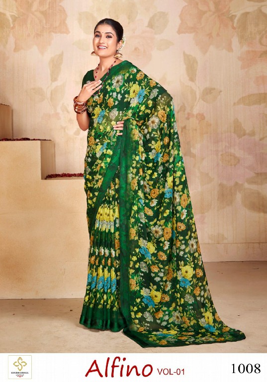 Shubh Shree Alfino Vol-1 Wholesale Chiffon With Sartin Patti Sarees