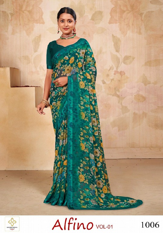 Shubh Shree Alfino Vol-1 Wholesale Chiffon With Sartin Patti Sarees