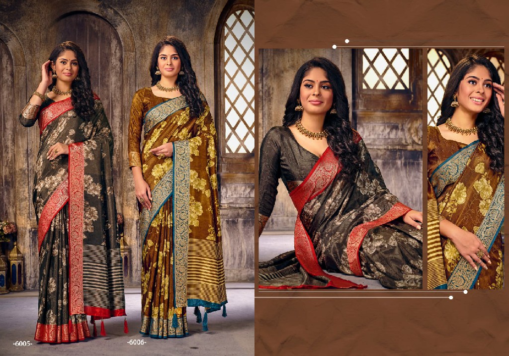 Shubh Shree Smart Look Vol-6 Wholesale Velwet Tusser Silk Sarees