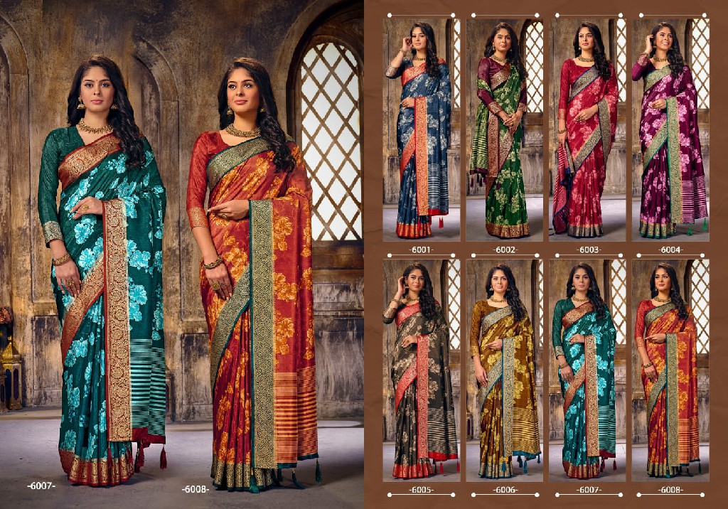 Shubh Shree Smart Look Vol-6 Wholesale Velwet Tusser Silk Sarees