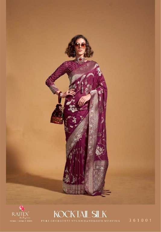 Rajtex Kocktail Silk Wholesale Handloom Weaving Silk Festive Sarees
