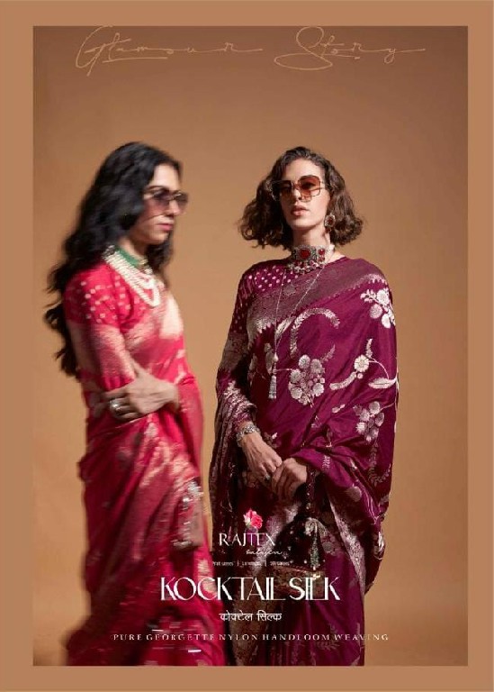 Rajtex Kocktail Silk Wholesale Handloom Weaving Silk Festive Sarees