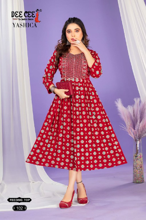 Dee Cee Yashica Wholesale Flared Long Feeding Kurtis