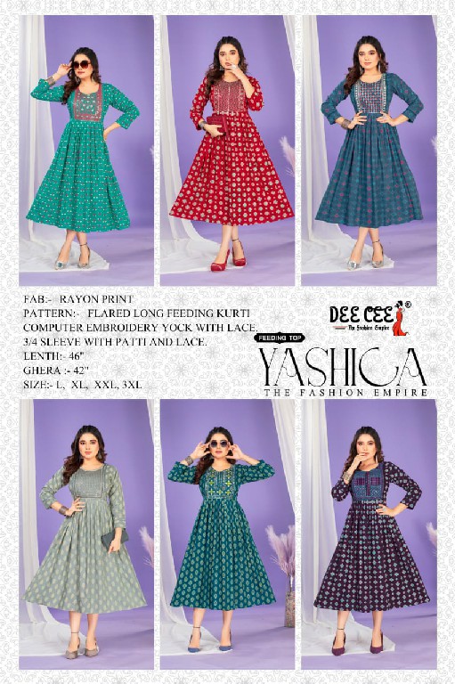 Dee Cee Yashica Wholesale Flared Long Feeding Kurtis