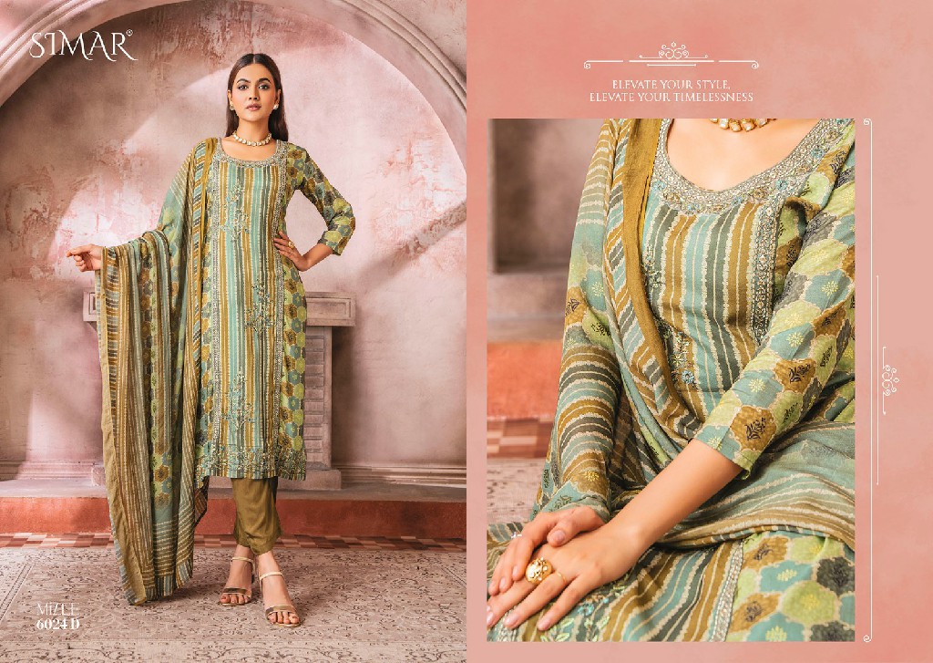 Glossy Simar Milee Wholesale Pure Viscose With Embroidery Work Salwar Suits