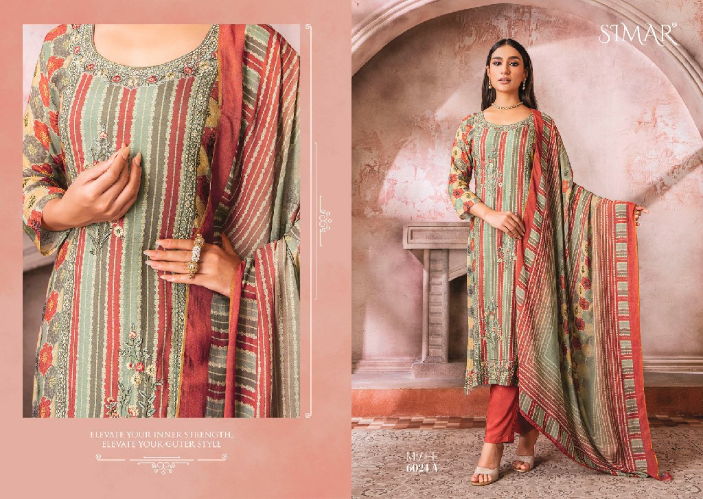 Glossy Simar Milee Wholesale Pure Viscose With Embroidery Work Salwar Suits