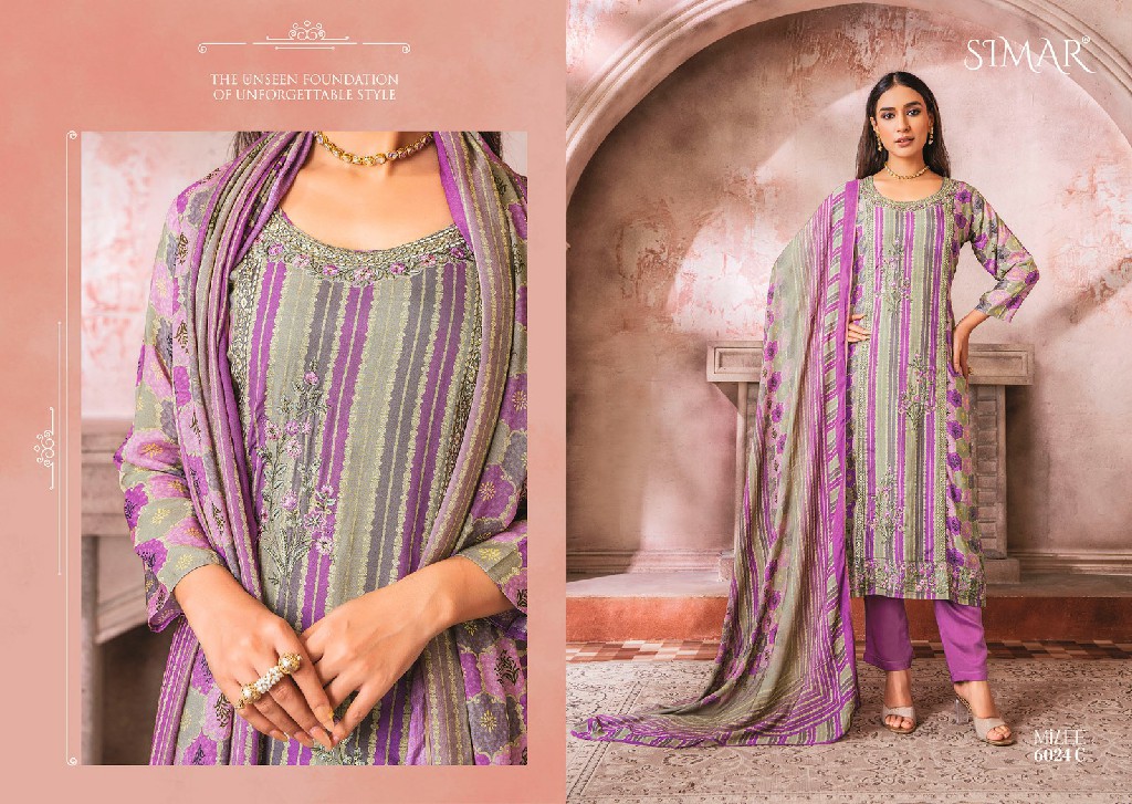 Glossy Simar Milee Wholesale Pure Viscose With Embroidery Work Salwar Suits