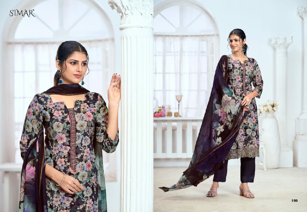 Glossy Simar Hanshika Wholesale Pure Viscose Muslin With Embroidery Work Salwar Suits