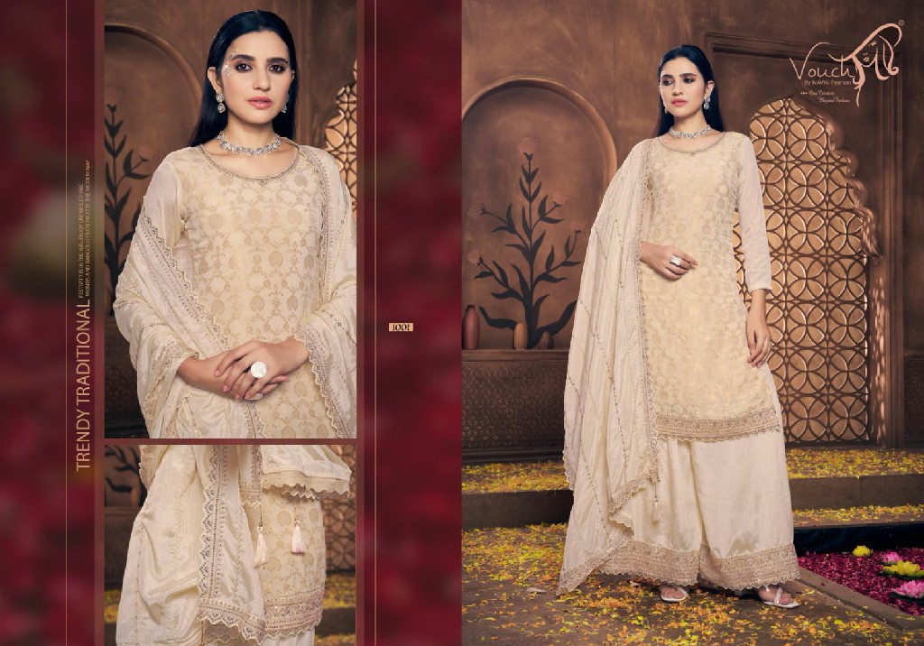 noor mahal vol 4 by vouch viscose chinon designer unstitch salwar kameez