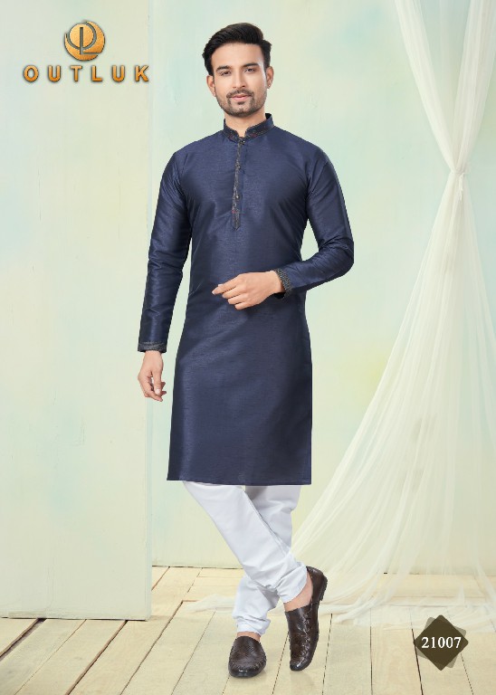 Outluk Wedding Collection Vol-21 Wholesale Pure Silk Mens Kurti With Pajama