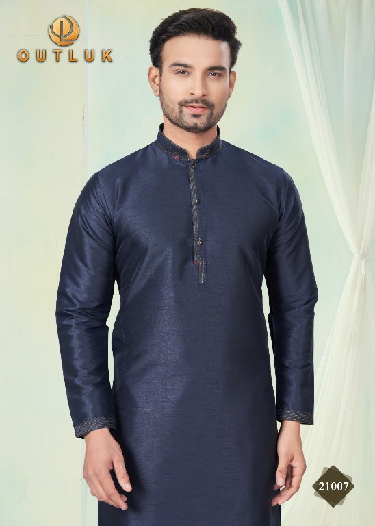 Outluk Wedding Collection Vol-21 Wholesale Pure Silk Mens Kurti With Pajama