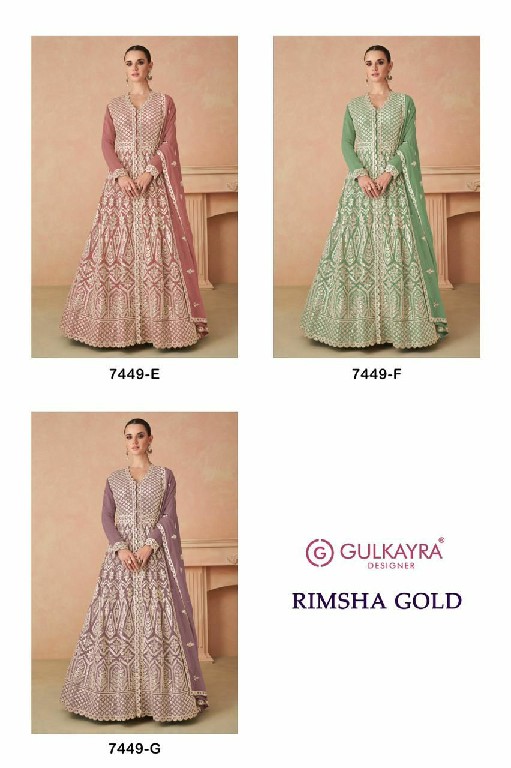 Gulkayra Rimsha Gold Wholesale Free Size Stitched Suits