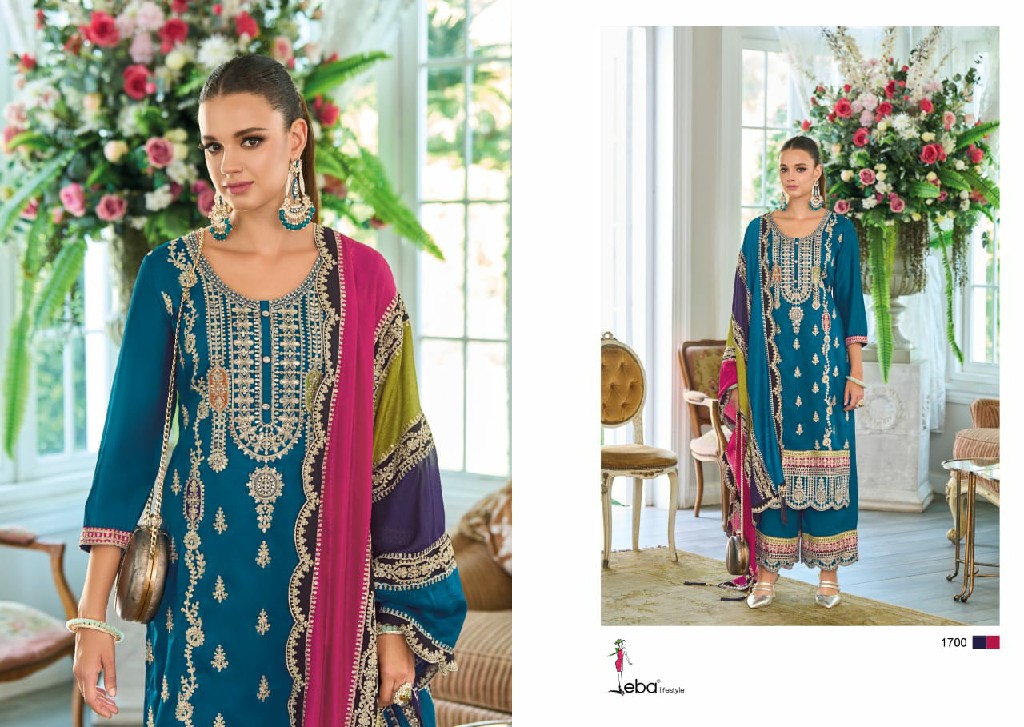 Eba Lifestyle Rayana Wholesale Chinon With Embroidery Readymade Suits