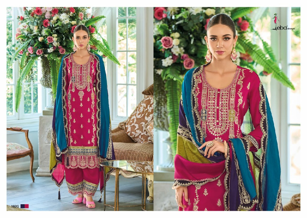 Eba Lifestyle Rayana Wholesale Chinon With Embroidery Readymade Suits