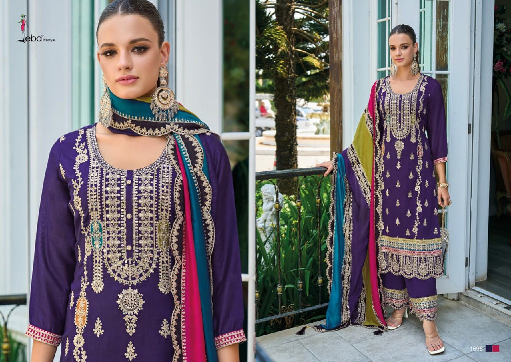 Eba Lifestyle Rayana Wholesale Chinon With Embroidery Readymade Suits