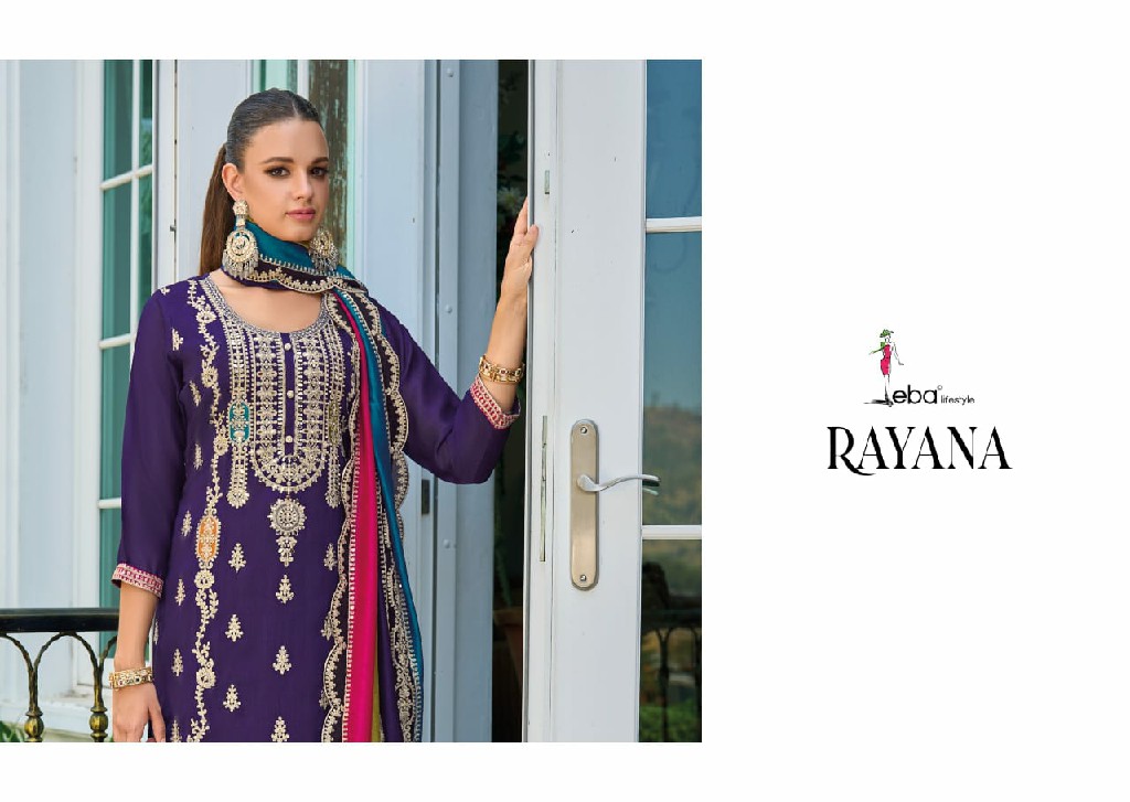 Eba Lifestyle Rayana Wholesale Chinon With Embroidery Readymade Suits