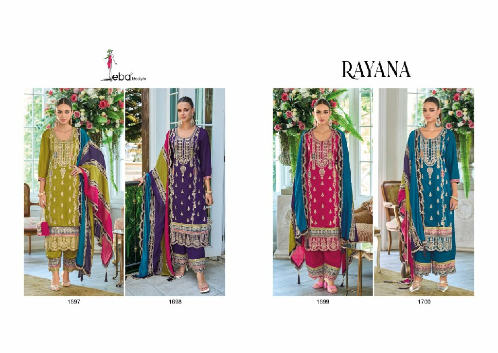 Eba Lifestyle Rayana Wholesale Chinon With Embroidery Readymade Suits