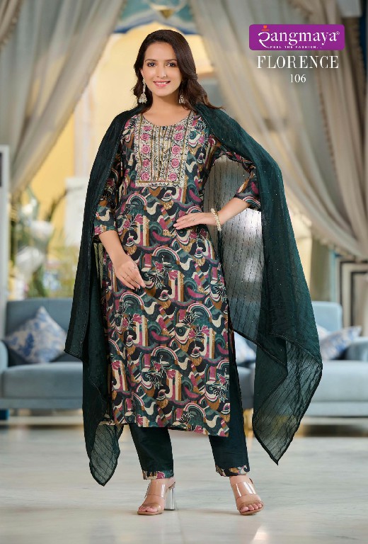 Rangmaya Florence Wholesale Modal Silk Kurti With Pant And Dupatta