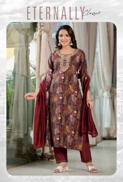 Rangmaya Florence Wholesale Modal Silk Kurti With Pant And Dupatta