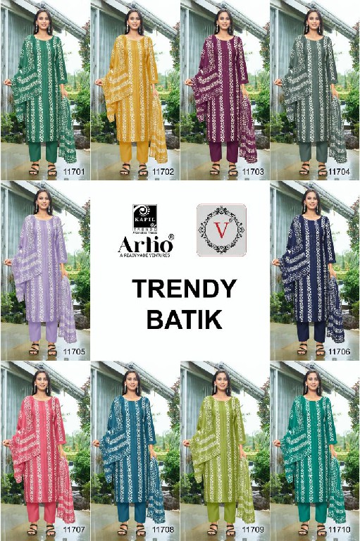 Artio Trendy Batik Wholesale Gadwal Silk With Fancy Work Kurti With Pant And Dupatta