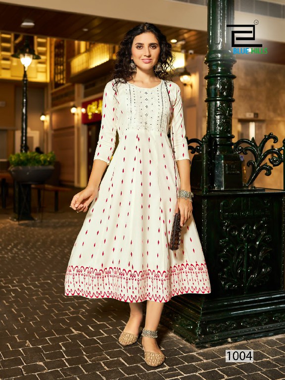 Blue Hills Zudio Wholesale Anarkali Concept With Neck Embroidery Kurtis