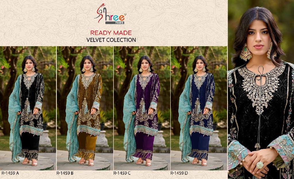 Shree Fabs R-1459 Wholesale Velvet Fabrics Readymade Pakistani Concept Suits