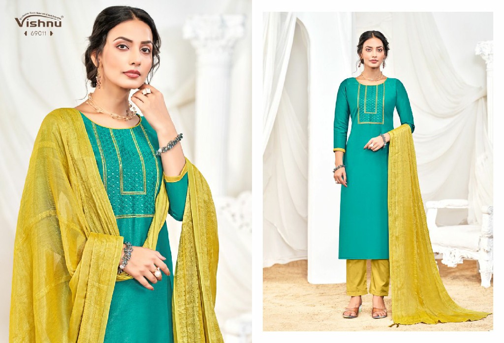 Vishnu Nayanika Wholesale Simmer Silk Fabrics Dress Material