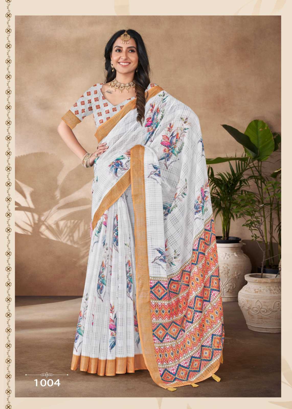 blue cloud vol 1 by vinamra corporation chex pettern women saree