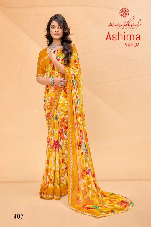 ashima vol 4 by kashvi creation weightless daily wear fancy saree wholesaler