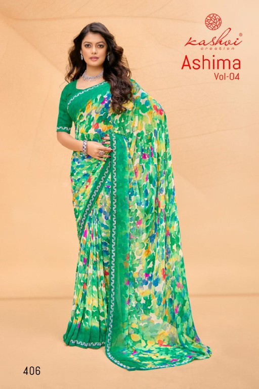 ashima vol 4 by kashvi creation weightless daily wear fancy saree wholesaler