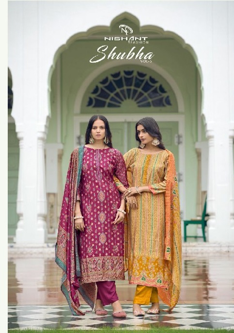 shubha vol 5 by nishant fashion modal silk printed suits collection