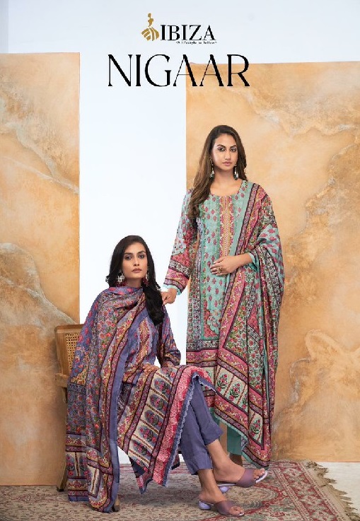 nigaar by ibiza muslin digital print modern pakistani unstitch salwar suit