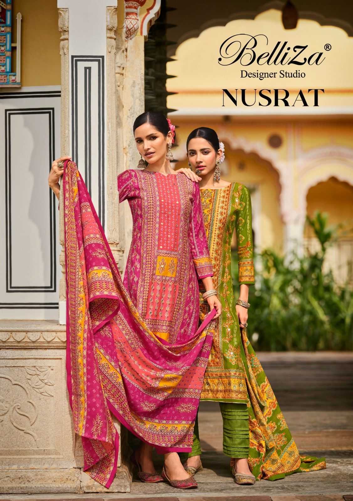 nusrat by belliza designer classic look viscose suits online