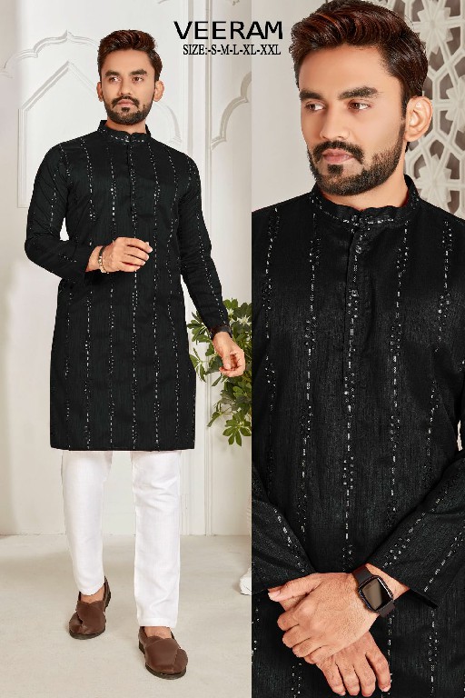 Sangeet Veeram Wholesale Raw Silk With Embroidery Mens Wear Kurta