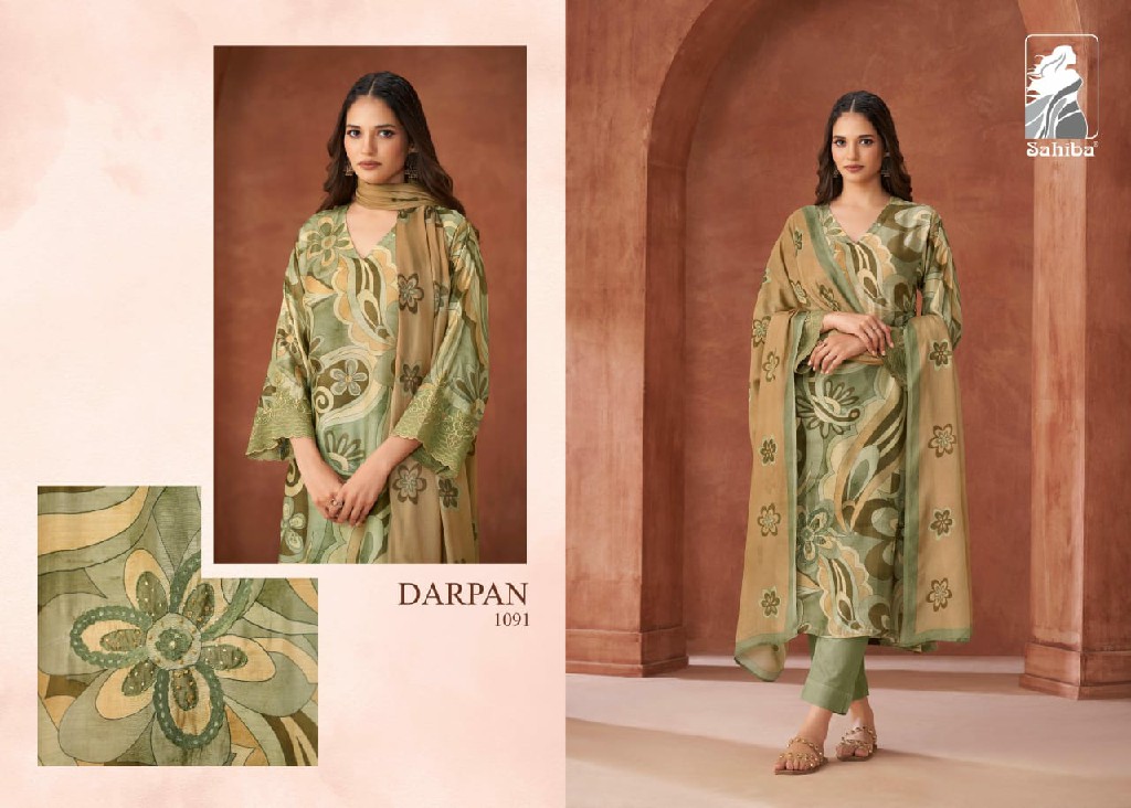 Sahiba Darpan Wholesale Unique Muslin Silk With Hand Work Salwar Suits