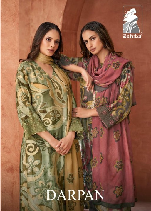 Sahiba Darpan Wholesale Unique Muslin Silk With Hand Work Salwar Suits