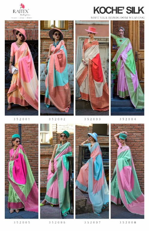 Rajtex Koche Silk Wholesale Soft Silk Handloom Weaving Sarees