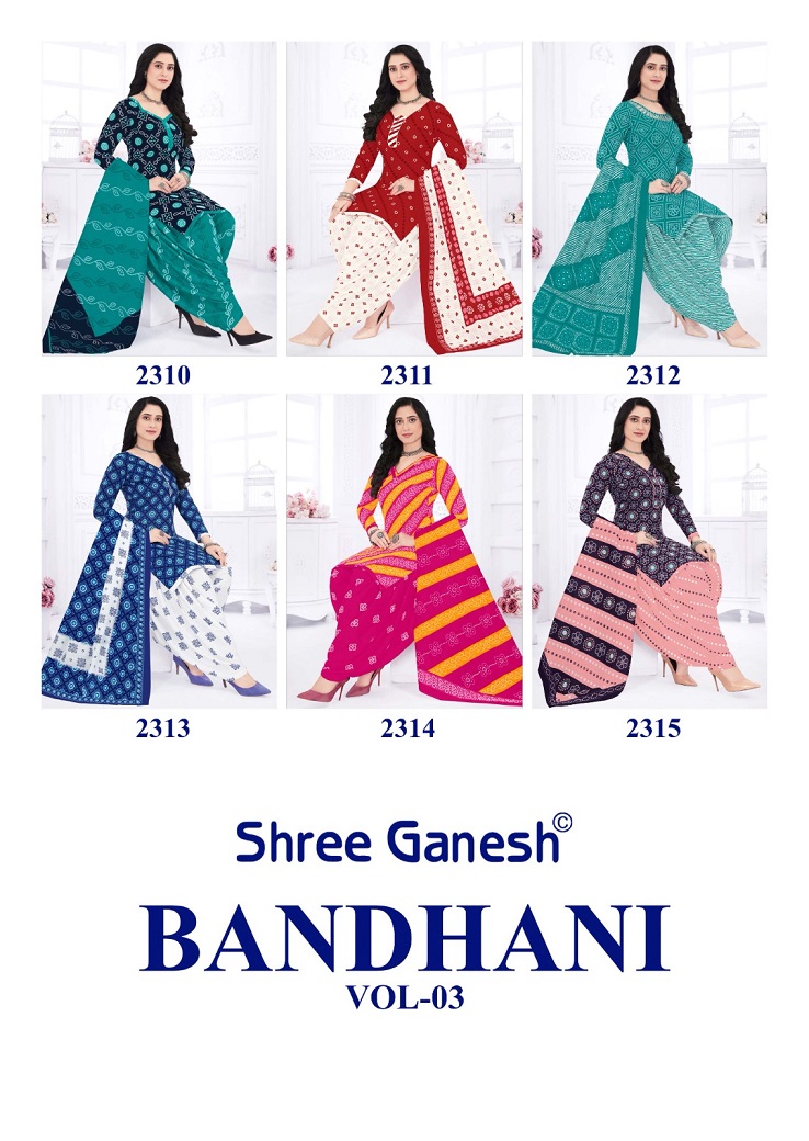 Shree Ganesh Bandhani Patiyala Special Vol-3 Wholesale Cotton Printed Dress Material