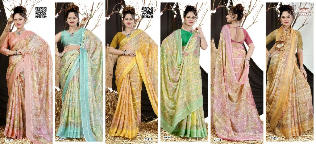 Vallabhi Isckon Vol-4 Wholesale Georgette Fabrics Party Wear Sarees