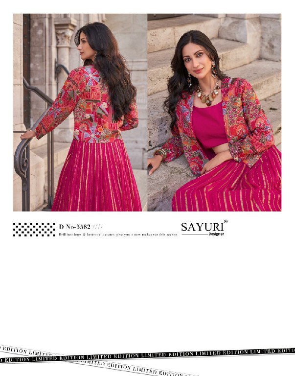 Sayuri Luxe Wholesale Free Size Stitched Viscose Chinon Silk Suits