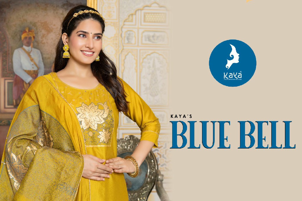 Kaya Blue Bell Wholesale Viscose Chanderi Jacquard 3 Piece Concept Suits