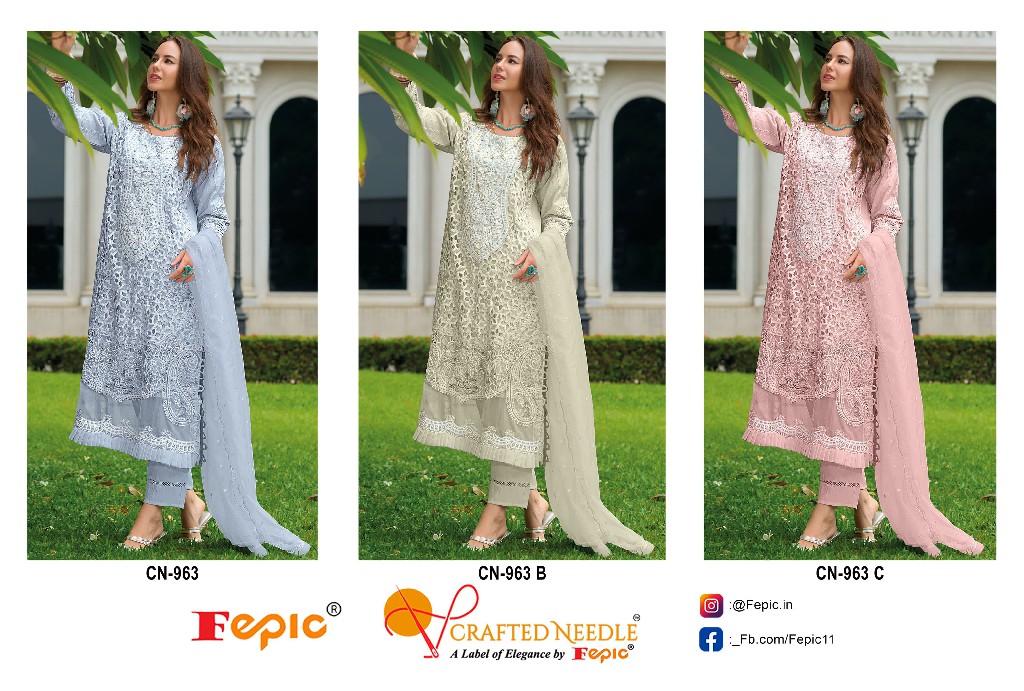 Fepic Crafted Needle CN-963 Wholesale Readymade Indian Pakistani Suits