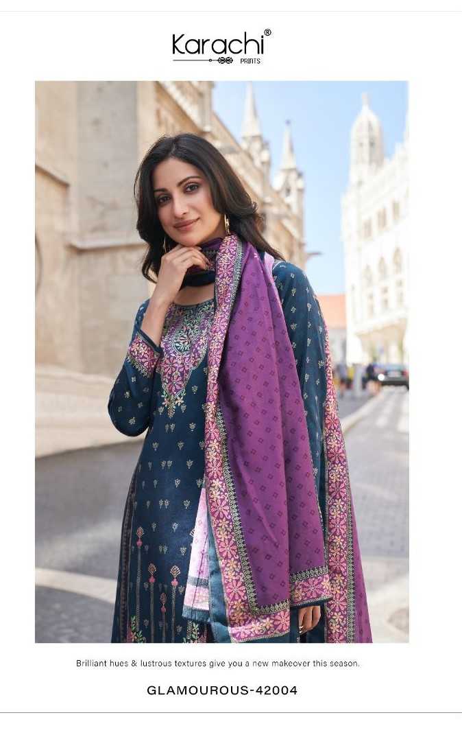 glamourous by kesar karachi Prints viscose jam satin 3pcs suits
