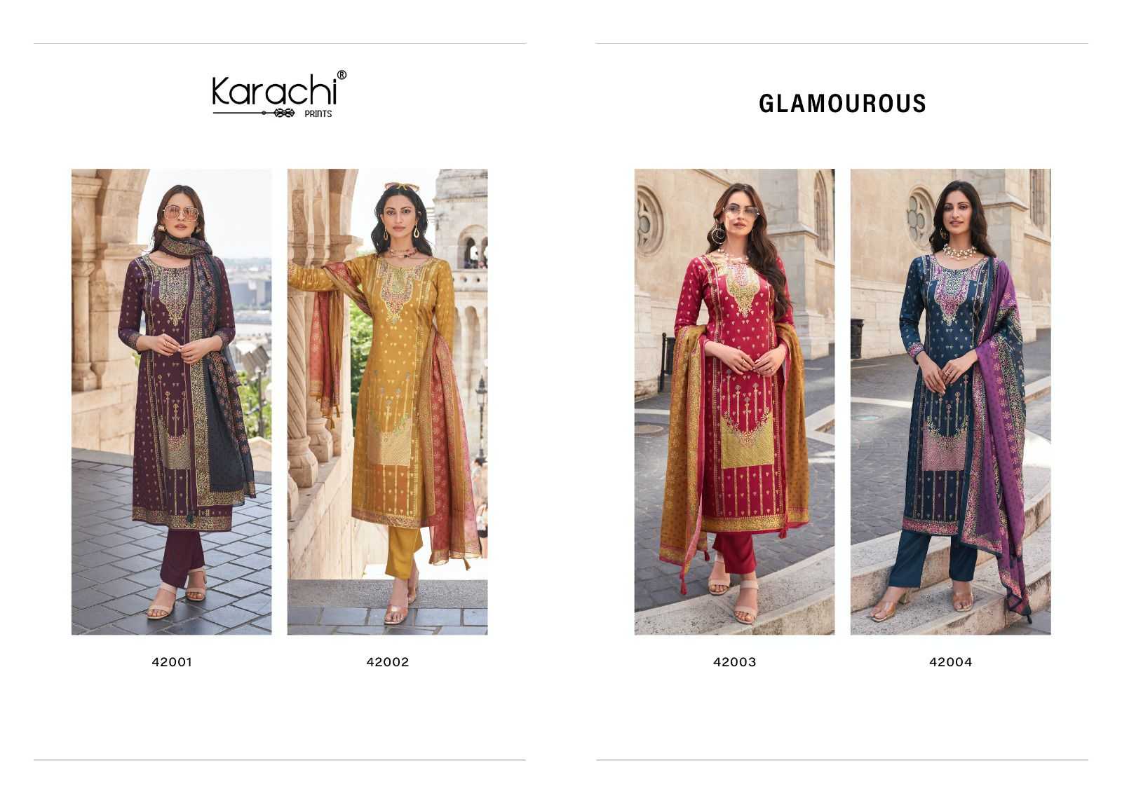 glamourous by kesar karachi Prints viscose jam satin 3pcs suits